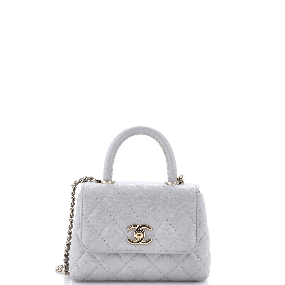 Chanel Mini Coco Top Handle Clutch with Chain